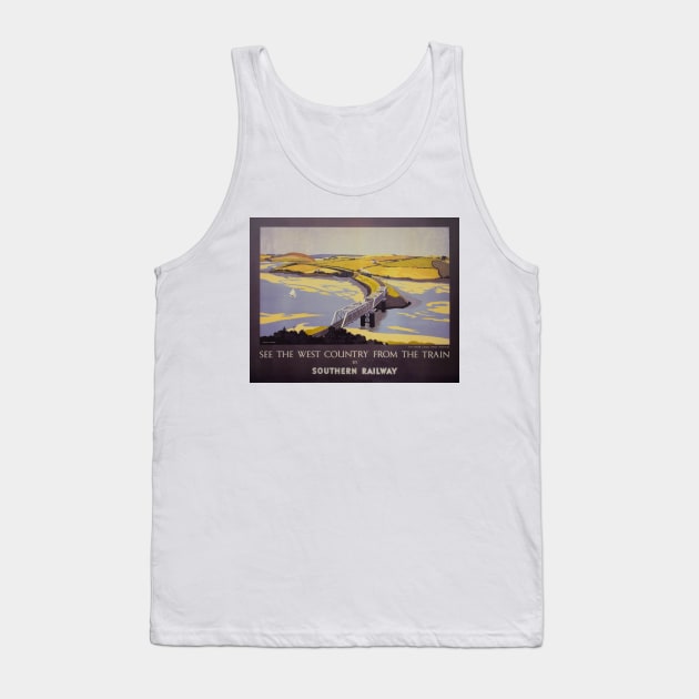 Vintage Southern Railway Travel Poster The West Country Tank Top by Random Railways